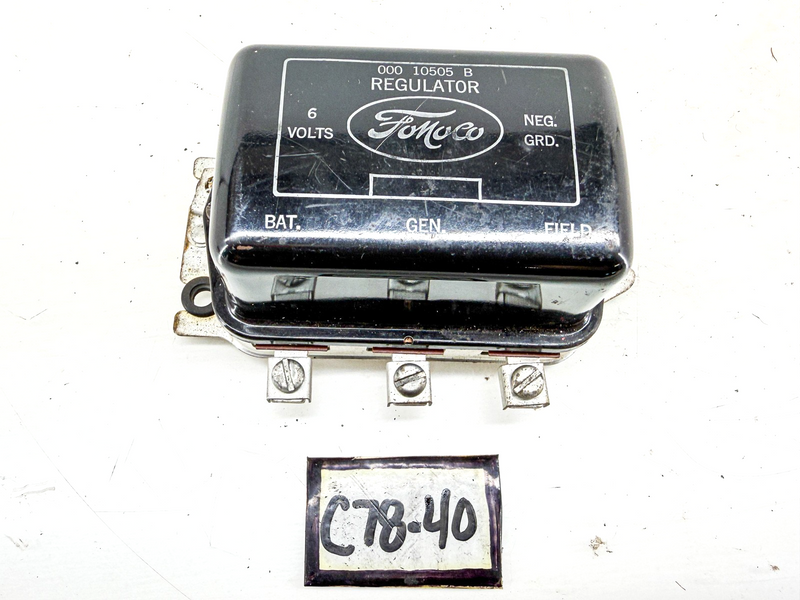 Vintage 1949 - 1955 FORD 6 VOLT VOLTAGE REGULATOR FoMoCo 10505-B C78-40