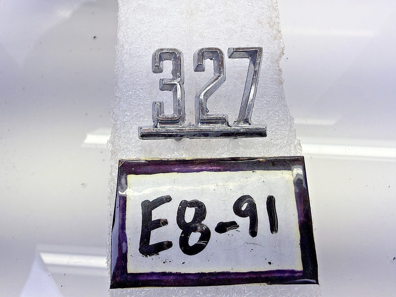 OEM GM 327 Front Fender Emblem 1965 - 1967 GM Chevrolet GM 3865834 E8-91