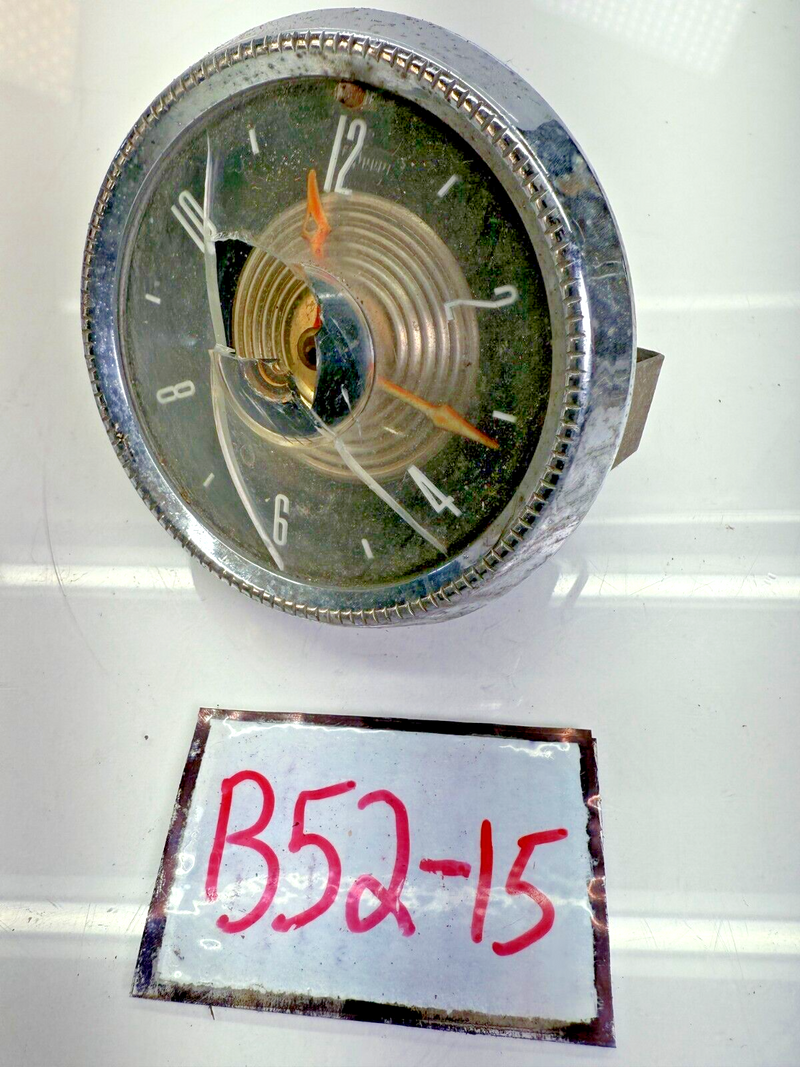 Vintage OEM 1955 Ford Clock Crown Victoria Fairlane Mainline 55 B52-15