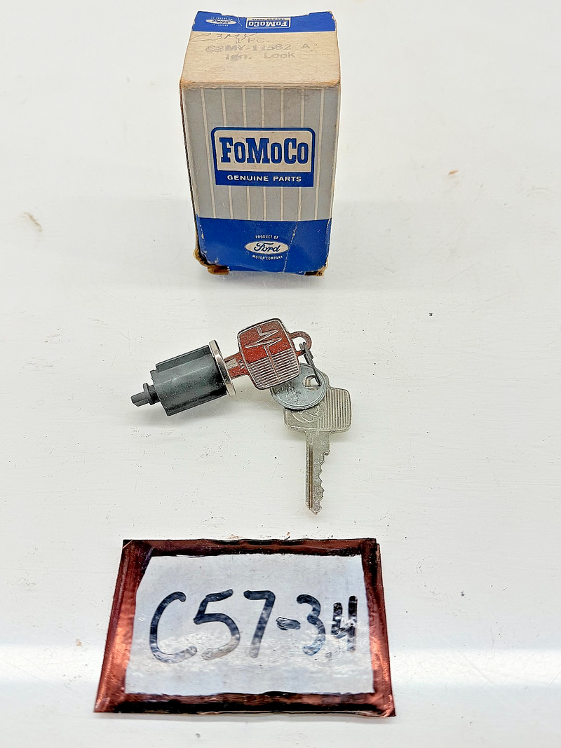 NOS 1963 1964 Mercury Ignition Lock Cylinder w/ Keys C3MY-11582-A C57-34