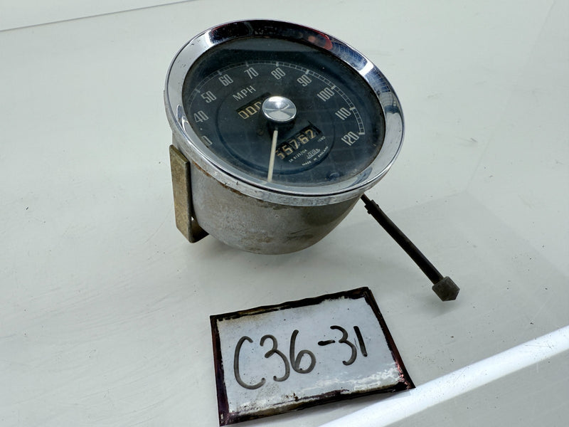 Original MGA Jaeger 120 MPH Speedometer SN 6161/06 1440 Speedo C36-31