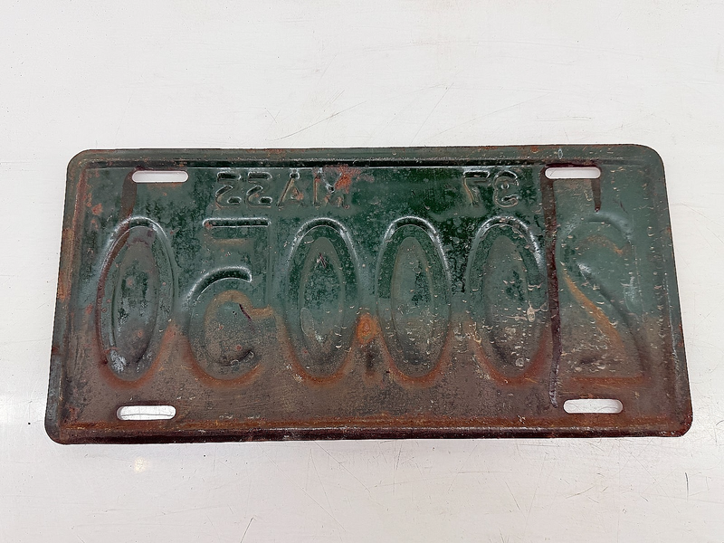 Orig. Paint 1937 200050 Massachusetts License Plate Sign MA 200.050 C76-33