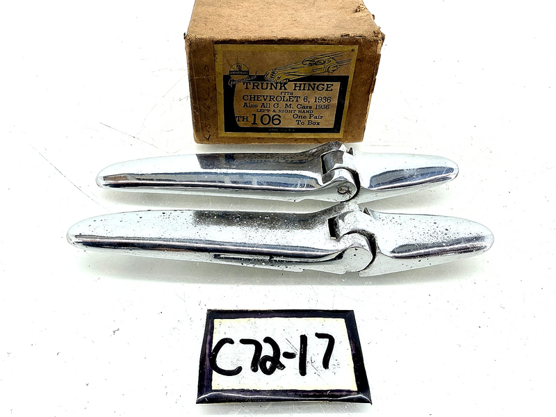 NOS 1936 Chevrolet Pontiac Oldsmobile Buick Chrome Trunk Hinges TH 106 C72-17