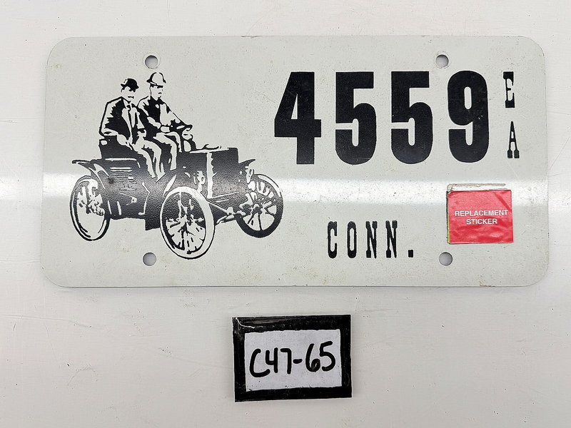 Connecticut Antique Veteran Car License Plate 4559 EA Horseless Carriage C47-65