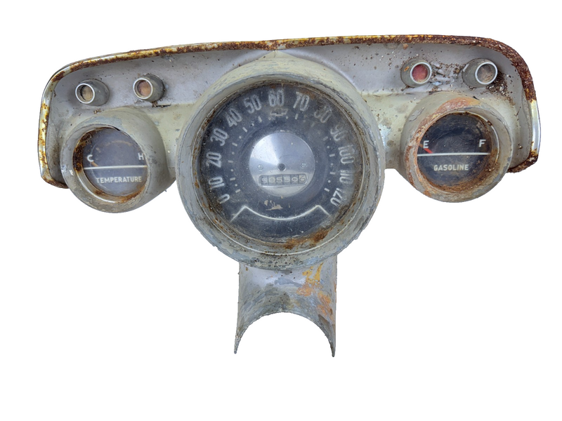 OEM 1957 Chevrolet Belair Instrument Cluster Speedo Fuel Temp Gauges C25-4