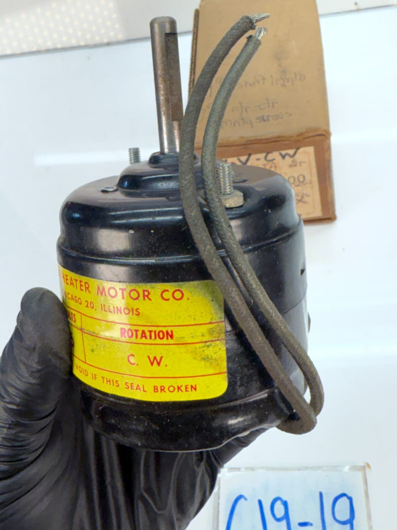 NOS DELTA HEATER MOTOR 400 - ROTATION C.W - 5/16" SHAFT DIAMETER 6V C19-19