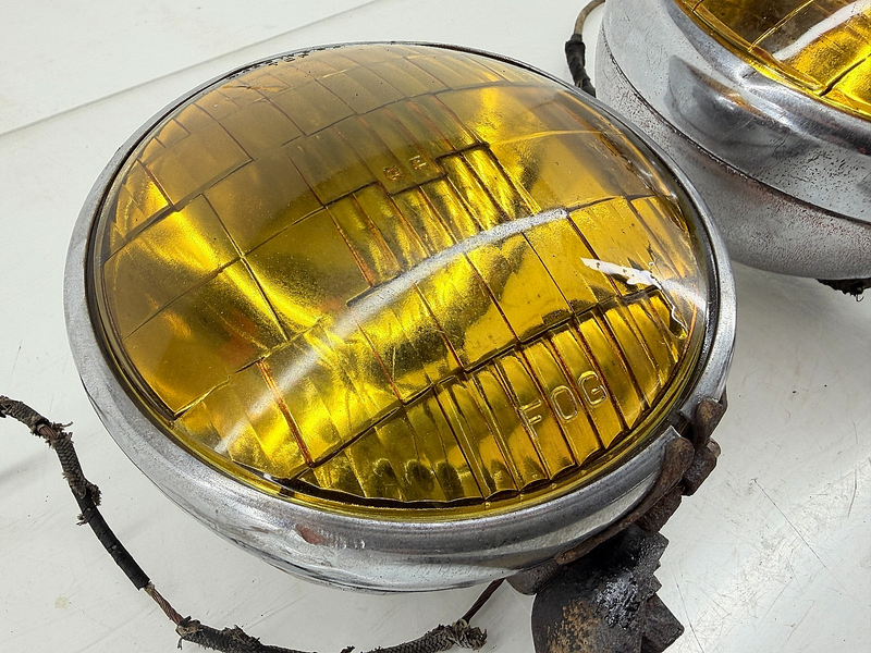Original DIETZ N.Y. 510 FOG LIGHTS & Brackets MATCHING PAIR Ratrod Truck  C36-63