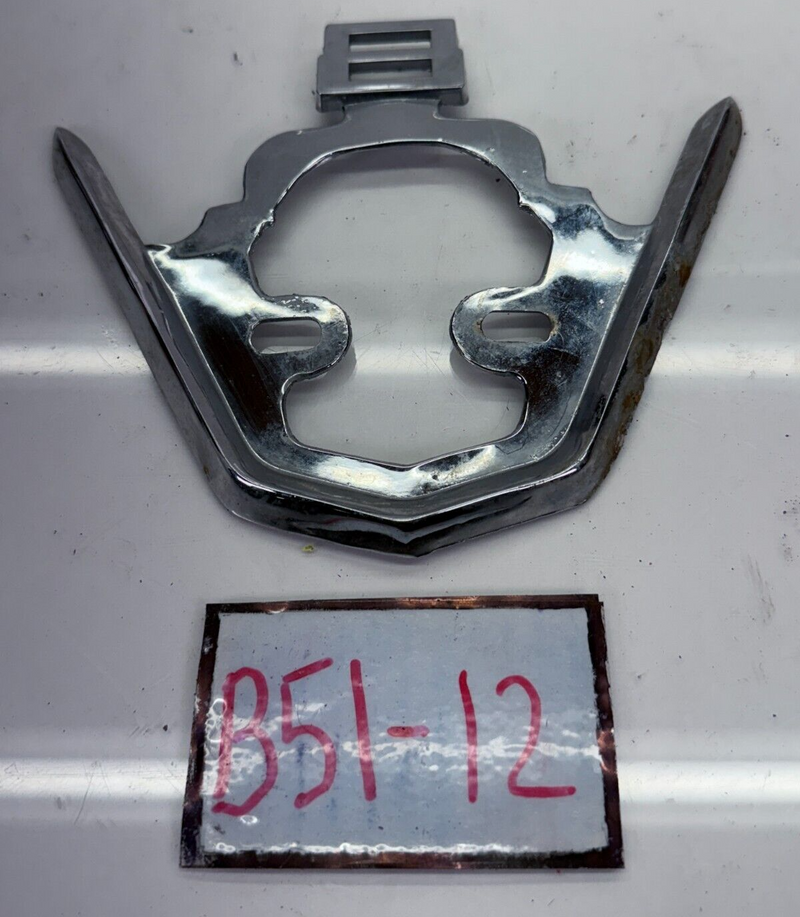 Vtg 1950s 1952 Ford Super V8 Rear Emblem Ornament Chromed Denton Hassell B51-12
