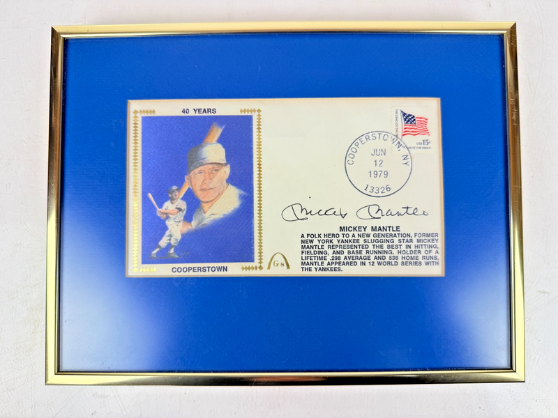 1979 Mickey Mantle Signed Autographed 1st Day Cover Cachet Auto Rare Yankees #7