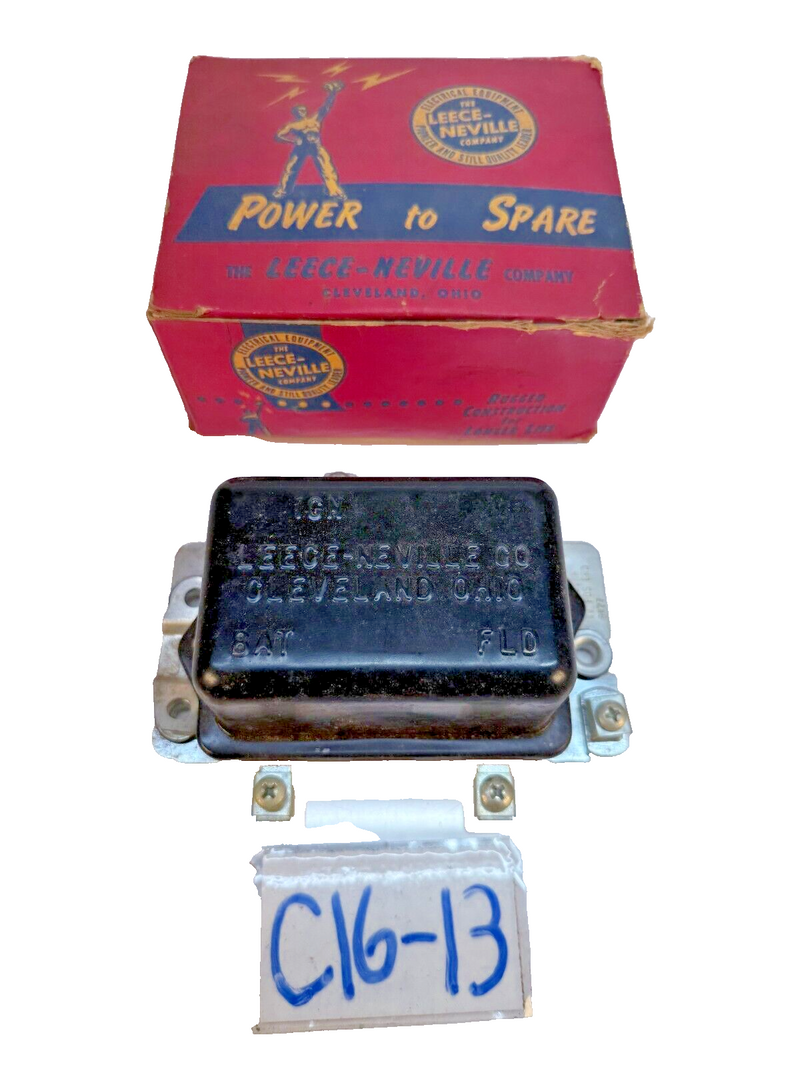 NOS LEECE NEVILLE VOLTAGE REGULATOR R0013702RA 14 VOLT C16-13