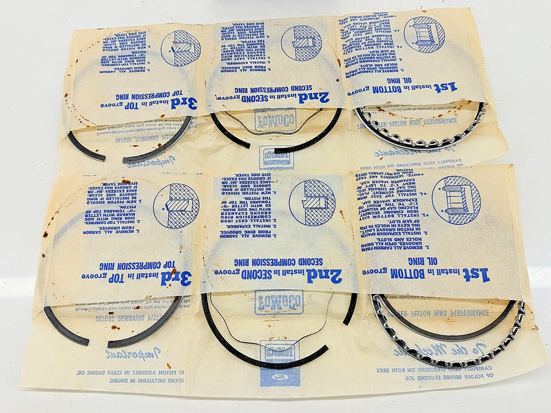 NOS 1964 1965 1966 1967 Ford 330 H/D Std HI-LO PISTON RINGS SET C57-46