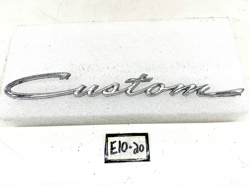 OEM 1964 FORD CUSTOM FENDER SCRIPT EMBLEM C4AB-62291A36-D E10-20