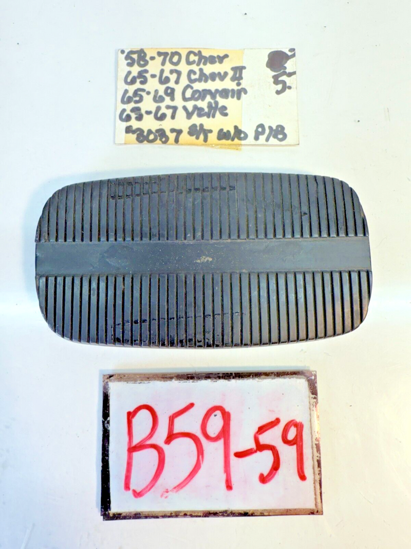 NOS 1958 - 1967 Nova Impala Corvette Brake Pedal Pad Auto Trans B59-59