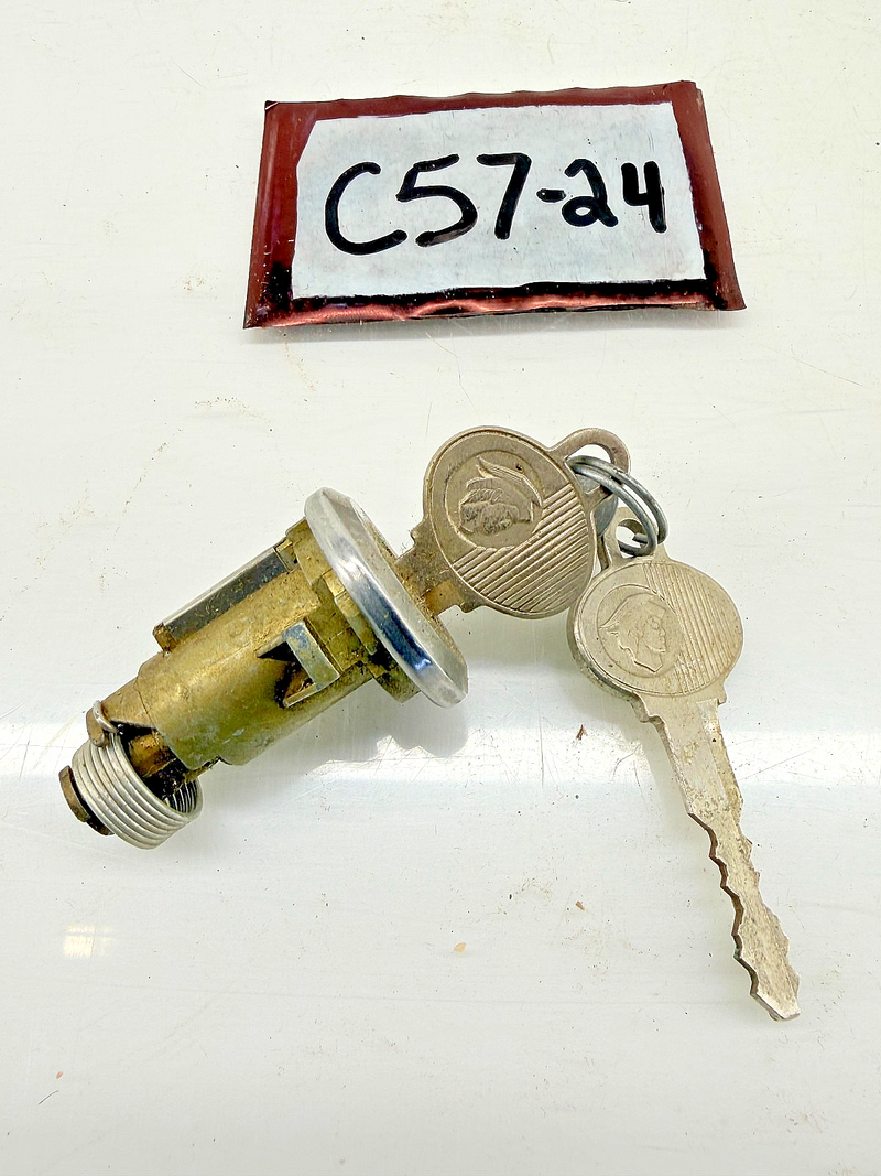 NOS 1964 - 1977 FORD LINCOLN MERCURY Trunk Lock Cylinder & Keys C57-24