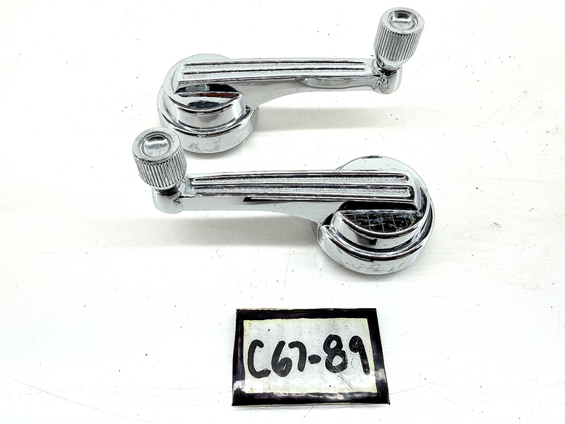 OEM 1965 1966 1967 Ford Mustang Chrome Interior Window Cranks C67-89