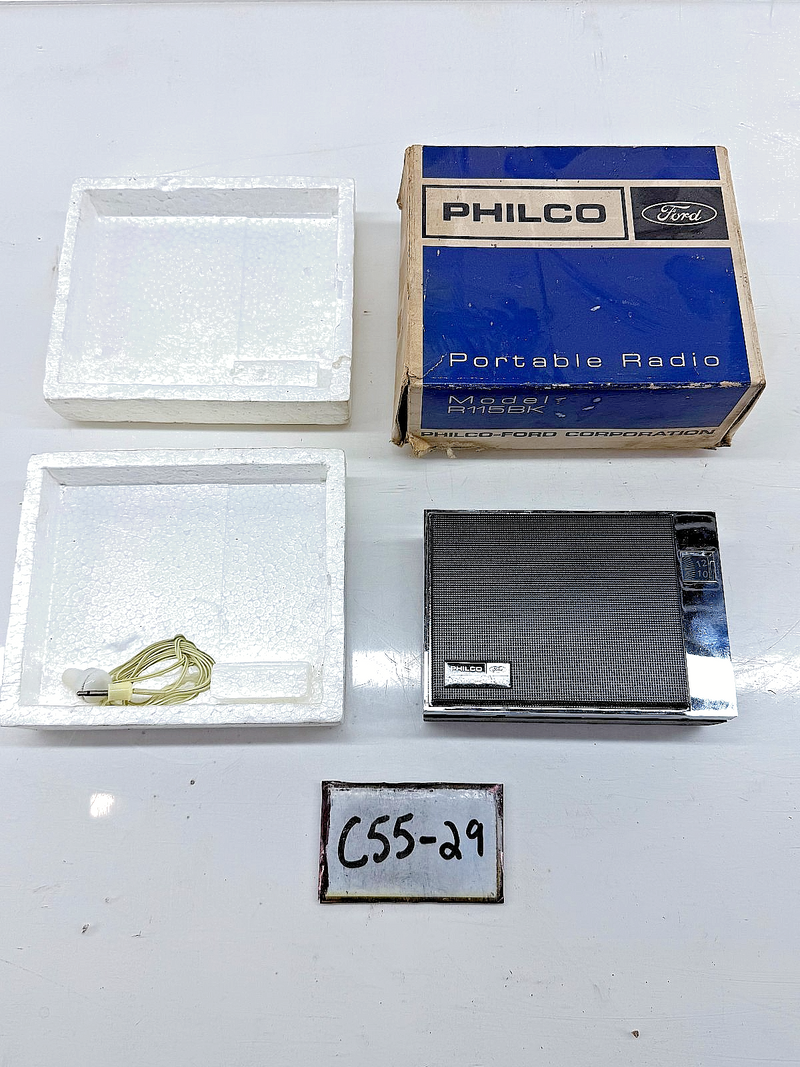 NOS 1960's Philco R115BK AM Transistor Radio Ford Promotional Item C55-29