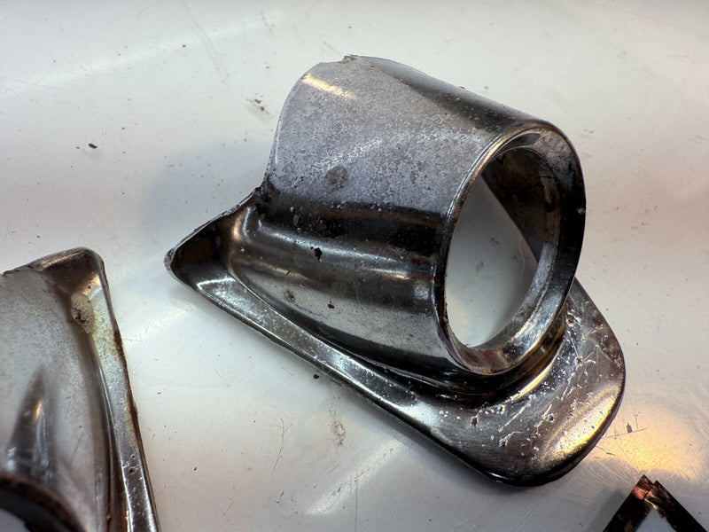 OEM 1960 Chevy Impala El Camino PAIR Chrome Windshield Wiper Escutcheon 60 B60-4