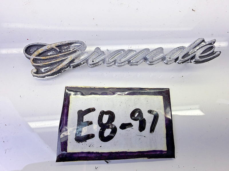 OEM 1969 1970 Mustang Grande Coupe ROOF REAR SIDE “GRANDE” EMBLEM E8-97