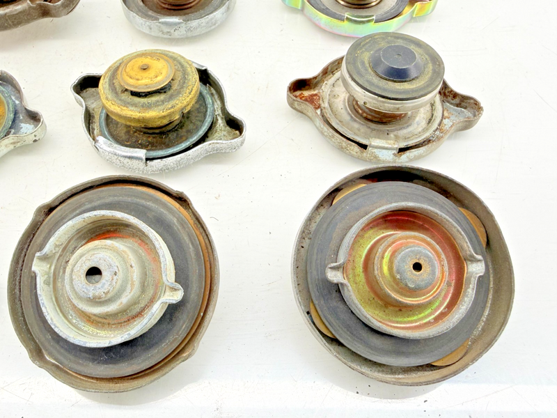 (12) Vintage LOT of 1960's FORD Radiator Caps Chevy Dodge Camaro Mustang C58-31