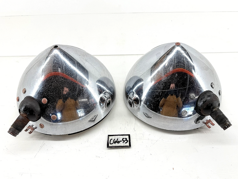 RARE OEM 1930's CADILLAC HEADLIGHTS V12 V16 CM HALL RED GREEN JEWELS HEAD LIGHTS