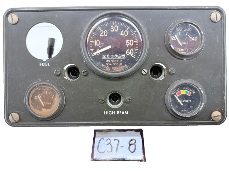 Original Jeep Willys Kaiser M38 Instrument Panel Gauge Speedometer Cluster C37-8