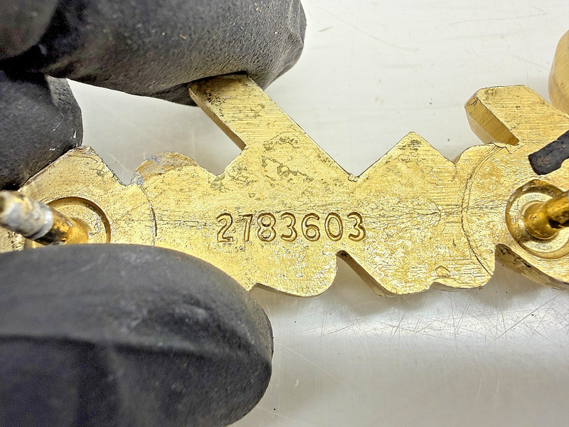 OEM 1968 CHRYSLER NEW YORKER GOLD METAL EMBLEM 2183603 E9-118