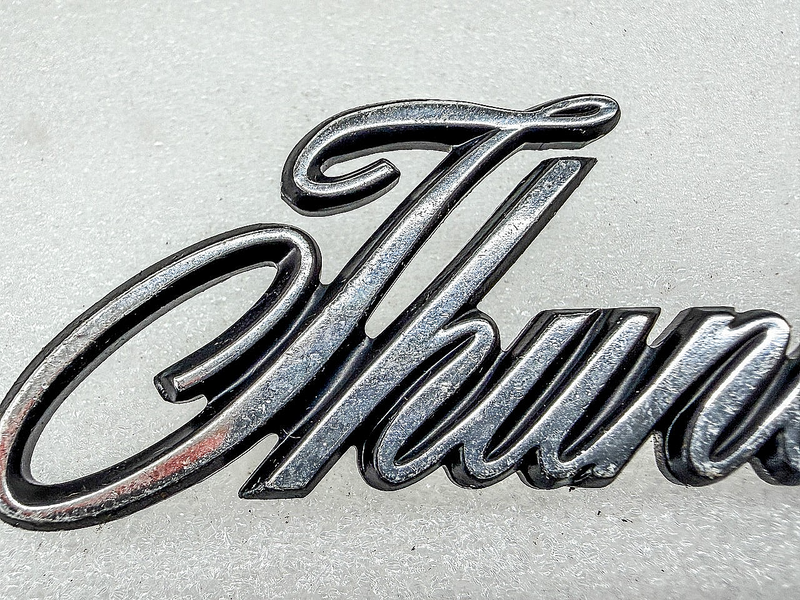OEM 1970 FORD THUNDERBIRD QUARTER SCRIPT EMBLEM D0SB-6525632-A E10-42