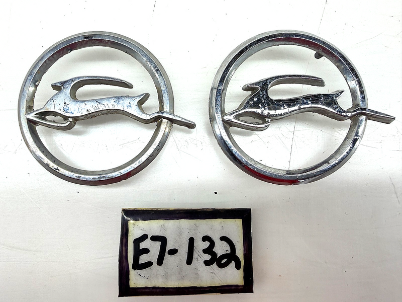 OEM 1964 Chevrolet Impala Rear Quarter Panel Fender Emblem Pair 4413012 E7-132