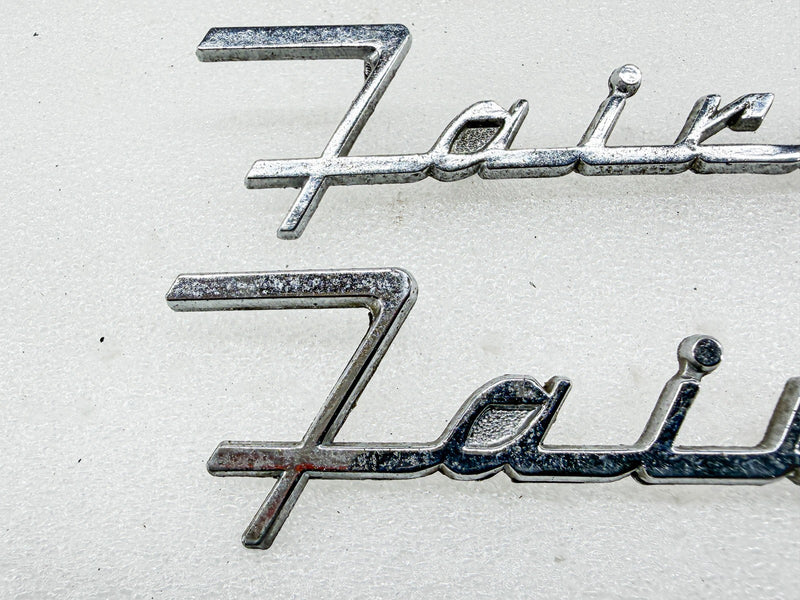 OEM 1956 FORD FAIRLANE HOOD / TRUNK EMBLEM PAIR BN-16604-B BN-7042526-B E10-79