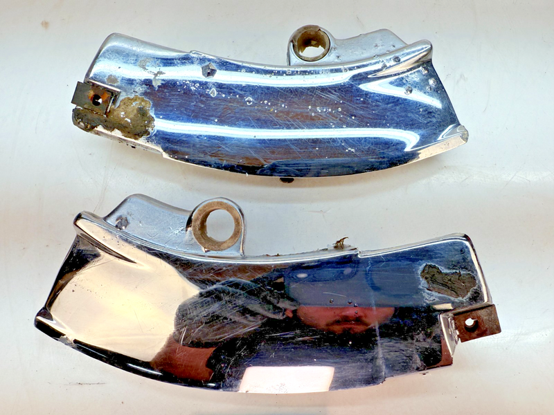 OEM 1969 - 1976 C3 Corvette PAIR Chrome Upper Windshield Molding Receiver B84-10