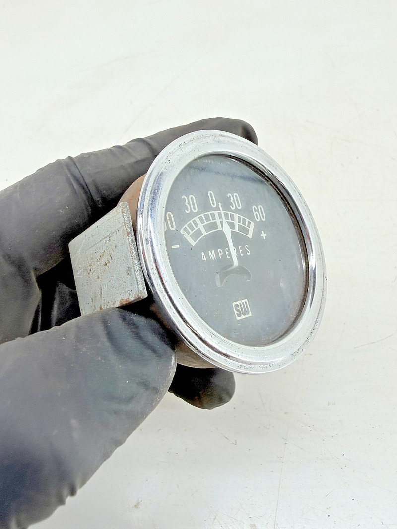 Vintage 1950s - 1960s Hot Rod Stewart Warner Ammeter 60 Amp Gauge 416883 C39-59
