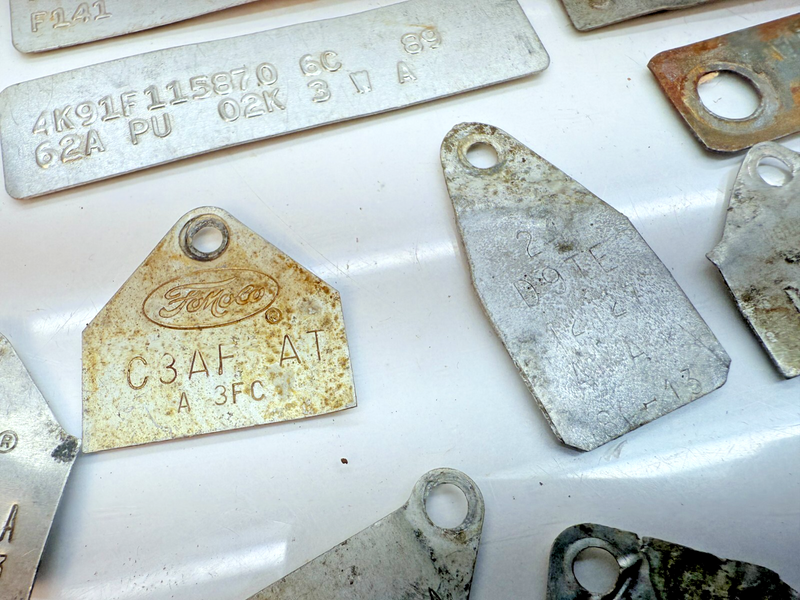 60- Vintage OEM LOT Metal Plate Tag VIN Plate Badge Emblem Serial Data ID B65-28