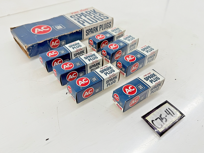 (7) NOS 1958 - 1965 Chevy Impala 348 396 AC 46N Fire Ring Spark Plugs 24 C75-41