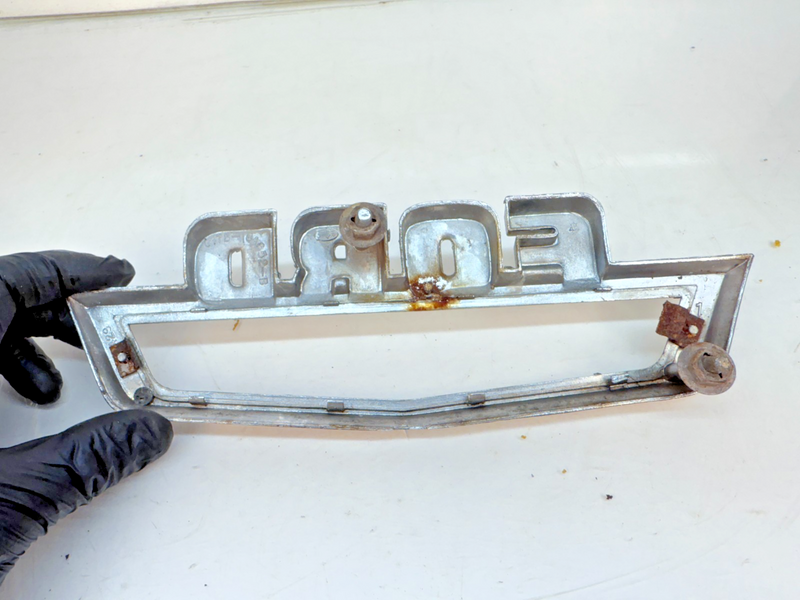 OEM 1964 FORD PICKUP TRUCK CHROME HOOD SIDE EMBLEM C4TB-16A652-B E8-11