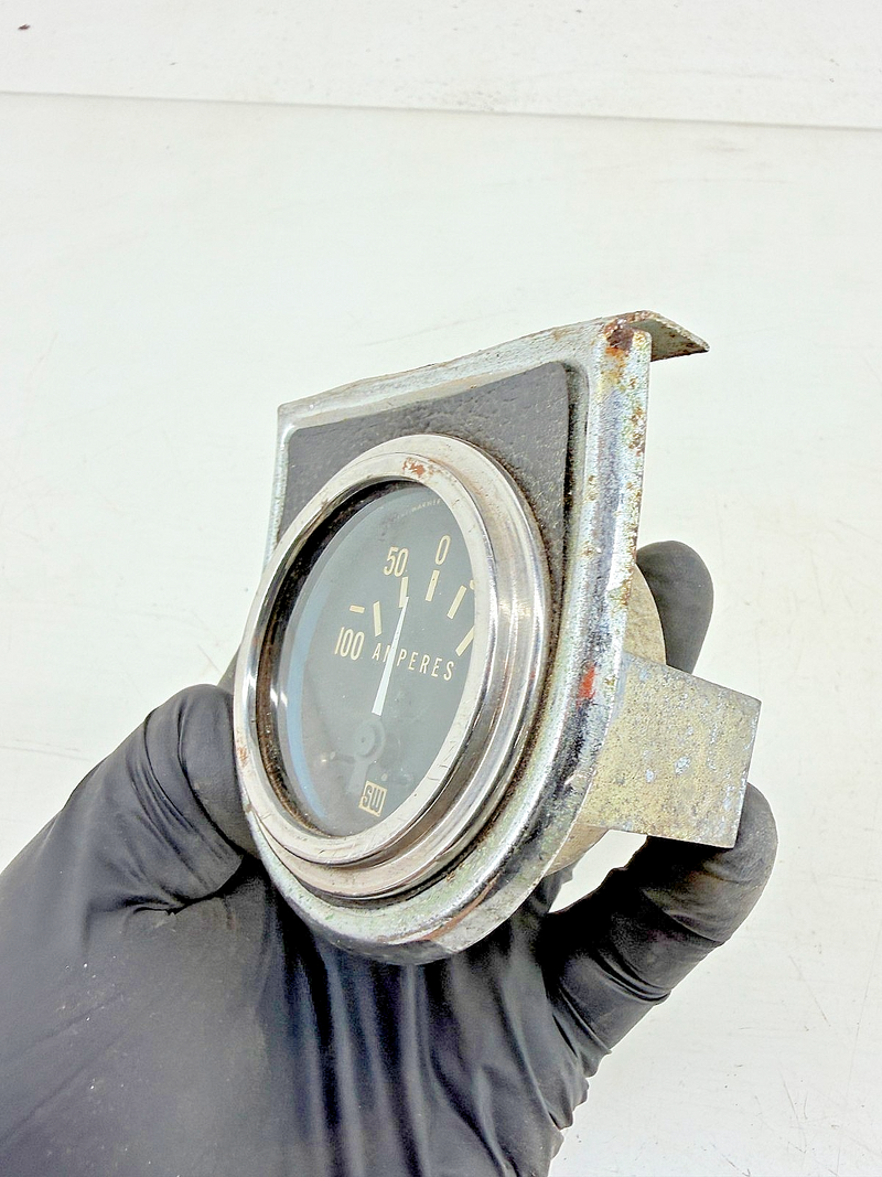Vintage 1950s Hot Rod Stewart Warner Ammeter 100 Amp Teardrop Pod 827508 C39-49