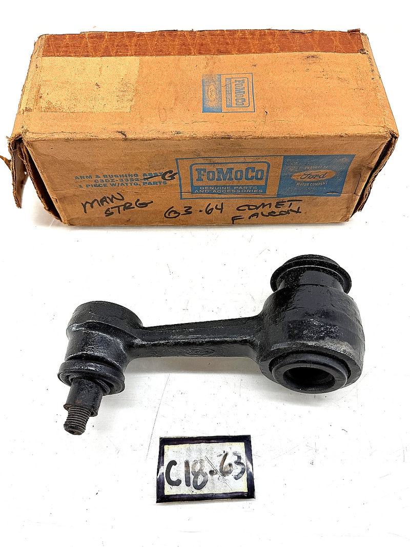NOS 1963 1964 FORD FALCON COMET V8 POWER STEERING IDLER ARM C3DZ-3352-G C18-63