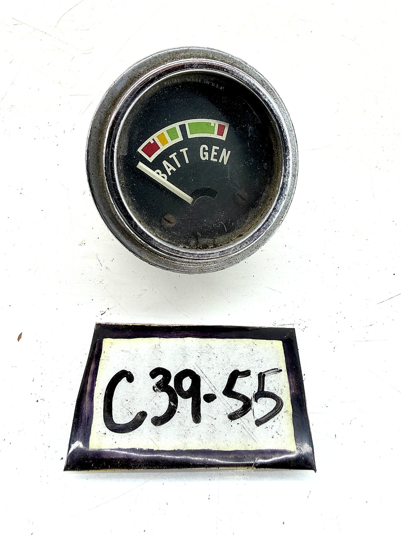 Vintage 1950s - 1960s Hot Rod Stewart Warner Batt Gen Charge Gauge 821182 C39-55