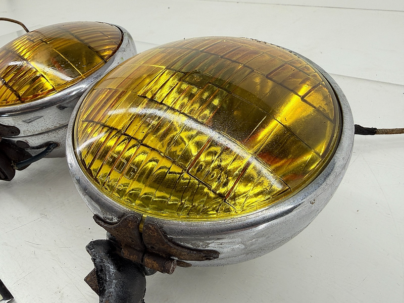 Original DIETZ N.Y. 510 FOG LIGHTS & Brackets MATCHING PAIR Ratrod Truck  C36-63