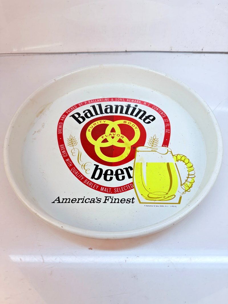 Vintage ORIGINAL Ballantine Beer Metal 13" Serving Tray L-923-B Tray-3