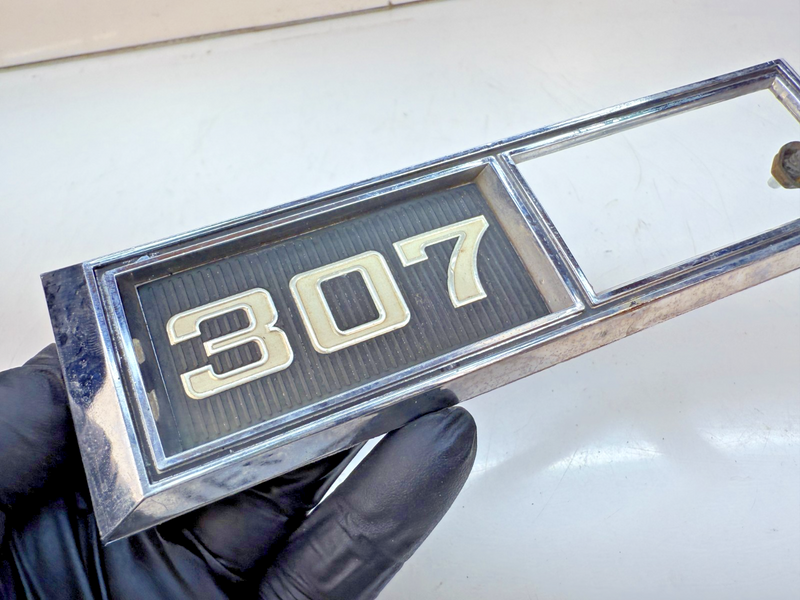 1968 1969 Chevy Impala 307 Emblem Chevrolet Fog Light Frame 3920873 E6-31