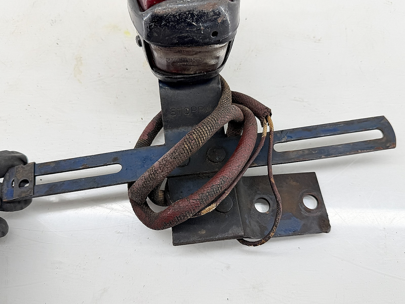 Vtg Original GM Chevy StopRay Tail Light License Plate Bracket Hot Rat Rod C37