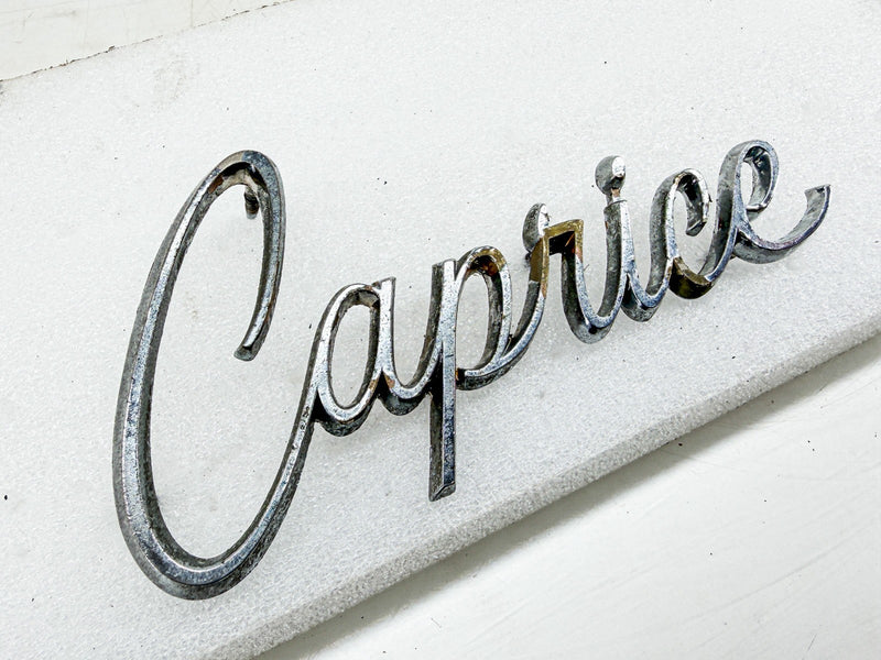 OEM 1966 1967 1968 CHEVY CAPRICE SCRIPT FENDER EMBLEM 3873792 E10-83
