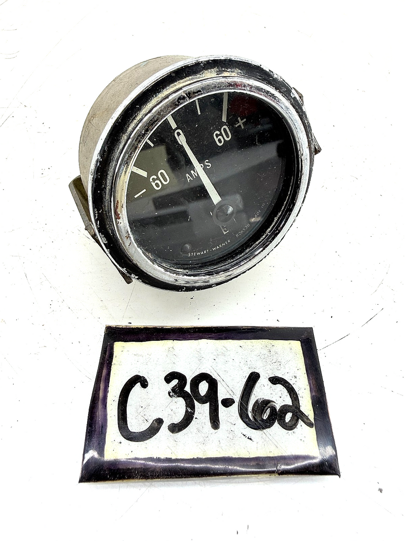Vintage Stewart Warner Marine Deluxe Ammeter 60 Amp 1960s Boat SW 826538 C39-62