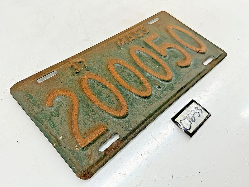 Orig. Paint 1937 200050 Massachusetts License Plate Sign MA 200.050 C76-33