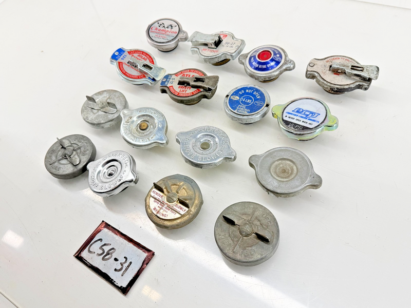 (12) Vintage LOT of 1960's FORD Radiator Caps Chevy Dodge Camaro Mustang C58-31