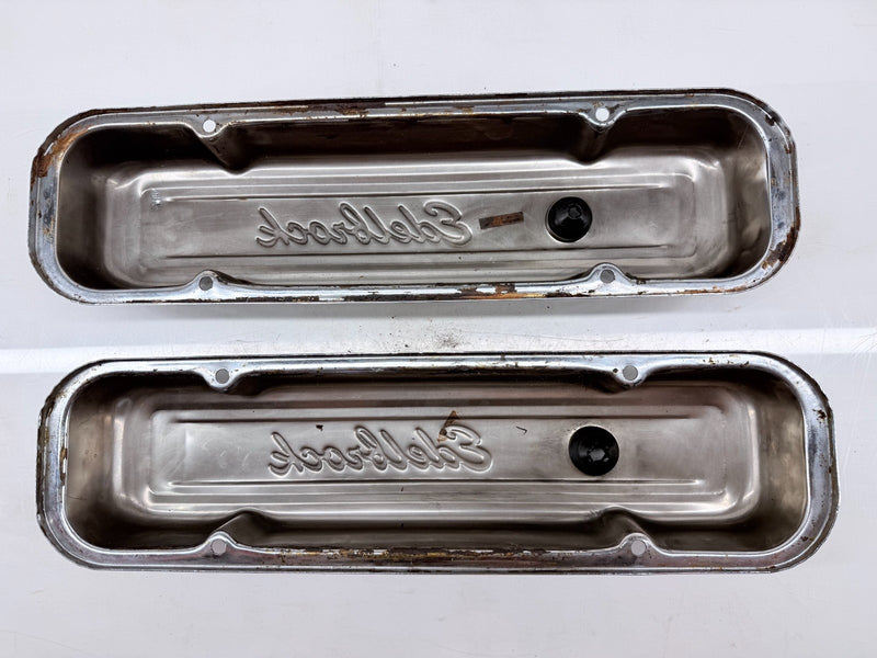 1960s - 1970s Pontiac Edelbrock Chrome Valve Covers 326 389 400 455 B43-54