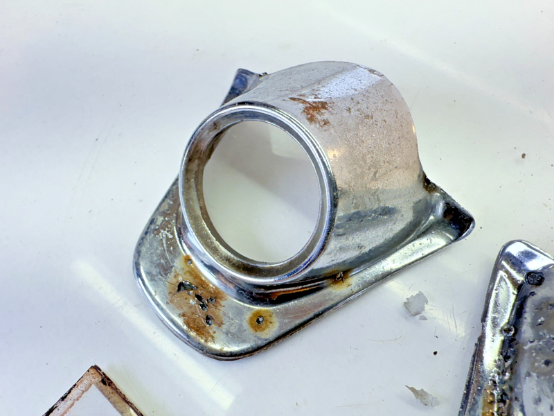 OEM 1960 Chevy Impala El Camino PAIR Chrome Windshield Wiper Escutcheon 60 B60-3