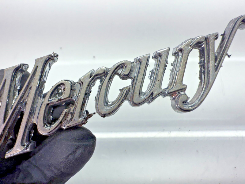 Vintage OME Mercury Script Car Emblem Logo Trim 5”  Metal D3MB8B357 B32-138