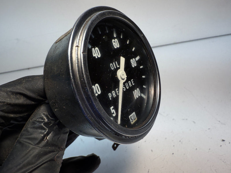 Original Vintage Stewart Warner Oil PSI Instrument Gauge Panel Dash Hotrod B41
