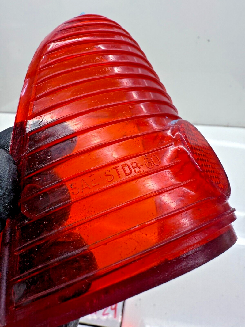 Vintage 1955 Chevy Glo-Brite GB-344 Red Stop Tail Light Lens 5945878 55 C22-29